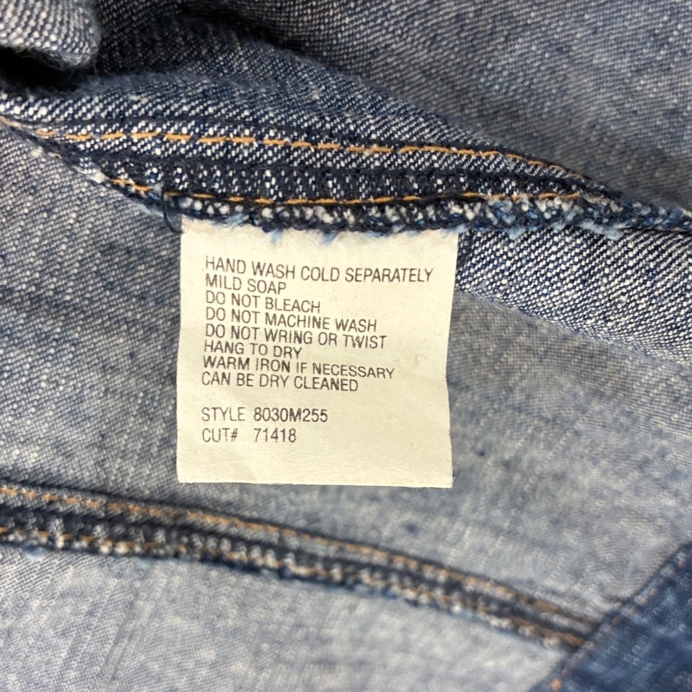 Nancy Bolen Denim Jacket Amber Bling Buttons Stretchy Cotton Blue Boho Western S - Picture 7 of 13